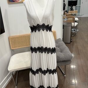 White and black lace maxi dress!